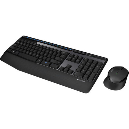 Logitech Wireless Combo MK345 - USB Wireless RF Keyboard - Black - USB Wireless RF Mouse - Optical - 1000 dpi - 3 Button - Scroll - - (920-006481)