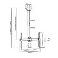 Telescopic Swivel  Tilt Ceiling Mount Bracket for Flat LCDLEDs - Fits Sizes 37-70 inches - Maximum VESA 600x400 FN-MT-218-BK