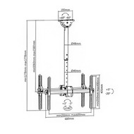 Dual Swivel  Tilt Ceiling Mount Bracket for Flat LCDLEDs - Fits Sizes 37-70 inches - Maximum VESA 600x400 FN-MT-252-BK