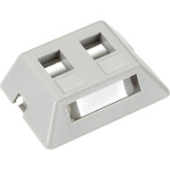 Black Box GigaStation2 Modular Furniture Wallplate - 2-Port Gray - 2 x Total Number of Sockets - Gray - Thermoplastic - TAA WPT461-MF