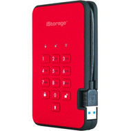 iStorage diskAshur2 1 TB Portable Hard Drive - External - Fiery Red - TAA Compliant - USB 31 - 5400rpm - 8 MB Buffer - 256-bit - 2 IS-DA2-256-1000-R