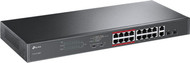 TP-LINK 16-Port 10100Mbps  2-Port Gigabit Unmanaged PoE Switch - 16 Ports - 2 Layer Supported - Modular - Twisted Pair Optical - 1U TL-SL1218MP