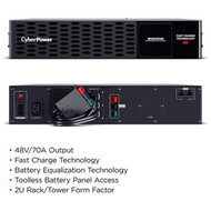 CyberPower UPS Systems BP48VP2U03 Extended Battery Modules - 48 VDC  70 A - 12 V  6 Ah Sealed Lead-Acid Battery 3YR Warranty BP48VP2U03