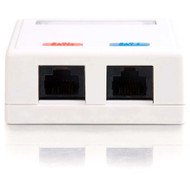 C2G 2 Socket Cat 5e Surface Mounting Box - 2 x Socket(s) - RJ-45 Network - White (Fleet Network)