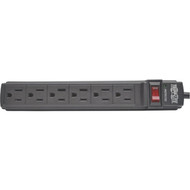 Tripp Lite Power Strip 6 Outlet NEMA 5-15R AC 6  Cord 5-15P Black Housing - NEMA 5-15P - 6 x NEMA 5-15R - 6 ft Cord - 15 A Current - PS66B