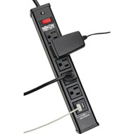 Tripp Lite Surge Protector Power Strip 5-Outlet 2 USB Charging Ports 6ft Cord - 5 x NEMA 5-15R 2 x USB - 1875 VA - 450 J - 120 V AC - TLM526USBB
