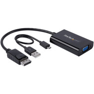 StarTechcom DisplayPort to VGA Adapter with Audio - DP to VGA Converter - 1920x1200 - Connect your PC to a VGA display and a discrete DP2VGAA