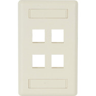Black Box GigaStation2 4 Socket Network Faceplate - 4 x Sockets - 1-gang - Office White - TAA Compliant WPT474