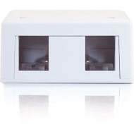 C2G 2 Socket Keystone Jack Surface Mounting Box - 2 x Socket(s) - White (Fleet Network)