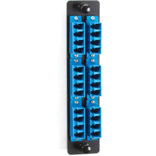Black Box High-Density Single-Mode Fiber Adapter Panel - Ceramic Sleeve - Duplex - Blue - TAA Compliant (JPM467C-R2)