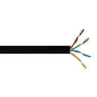 CAT5E Hi-Flex Rugged 4 Pair 24AWG UTP Stranded Black Cable - Pur Jacket - (Per Foot)