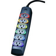 Kensingtonreg SmartSocketsreg Surge Strip 370 Joules 6 Cord 6 Power  1 Phone Outlet Color Coded - 6 x AC Power - 370 J - K62146NA