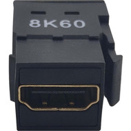 Tripp Lite HDMI KeystonePanel-Mount Coupler FF - 8K 60 Hz Black - 7680 x 4320 Supported - Gold Connector - Gold Contact - Black - P164-000-KPBK8K