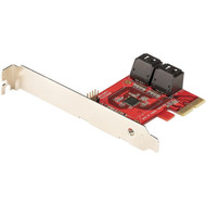 StarTechcom SATA PCIe Card 4 Port PCIe SATA Expansion Card 6Gbps Stacked Connectors Non-RAID PCI Express to SATA - SATA III PCIe 4P6G-PCIE-SATA-CARD