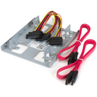 StarTechcom Dual 25 to 35 HDD Bracket for SATA Hard Drives - 2 Drive 25 to 35 Bracket for Mounting Bay - Mount two 25in SATA BRACKET25X2