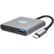 Adesso 3-IN-1 USB-C Multi-Port Docking Station TAA Compliant - for TVMonitorProjectorNotebookSmartphoneTablet - 60 W - USB Type AUH-4010