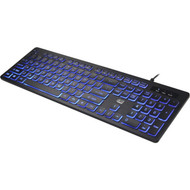 Adesso Large Print Illuminated Desktop Keyboard - Cable Connectivity - USB Interface - 104 Key - English US - Desktop Computer - - AKB-139EB