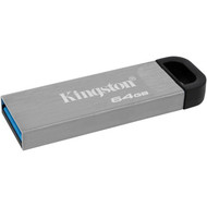 Kingston DataTraveler Kyson 64GB USB 32 Gen 1 Type A Flash Drive - 64 GB - USB 32 Gen 1 Type A - 200 MBs Read Speed - Silver - DTKN64GB