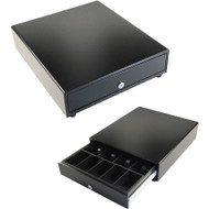 apg Vasario 1416 Cash Drawer - 4 Bill - 5 Coin - 4 Lock Position - Stainless Steel, Plastic - Textured Black - 4" (101.60 mm) Height x (VP320-BL1416) VP320-BL1416 Unpublished physical APG Fleet Network Canada
