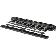 Ortronics Horizontal Cable Manager Single Sided 19 Mounting x 1RU - Cable Organizer - Black - 1U Rack Height - 19 Panel Width - SHMC1RU