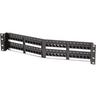 Ortronics Category 6 TechChoice 48 Port Angled Patch Panel Black 1RU - 48 Ports - 48 x RJ-45 - 1U High - Black - Rack-mountable SPA6U48