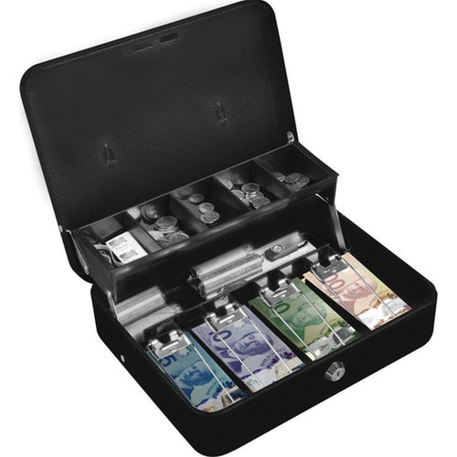 Royal Sovereign CMCB-400 Tiered Deluxe Cash Box - 4 Bill - Steel - Gray - 4" (101.60 mm) Height x 11.80" (299.72 mm) Width x 10" (254 (CMCB-400)