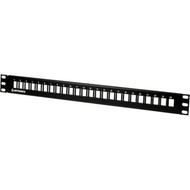 Ortronics TechChoice Flush Mount Flat Patch Panel Kit 24 Port unloaded - 24 Ports - 1U High - Black - Rack-mountable Flush Mount SPKFU24