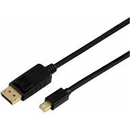 Axiom Mini DisplayPort Male to DisplayPort Male Adapter Cable 6ft Black - 6 ft DisplayPortMini DisplayPort AV Cable for Computer MDPMDPM06K-AX