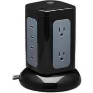Tripp Lite Protect It TLP606UCTOWER 6-Outlet Surge SuppressorProtector - 6 x NEMA 5-15R 4 x USB - 180 kVA - 1800 J - 120 V AC - 8 TLP606UCTOWER