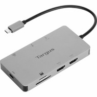 Targus USB-C Dual HDMI 4K Docking Station with 100W PD Pass-Thru - for NotebookMonitor - Memory Card Reader - SD microSD - 100 W - C DOCK423TT