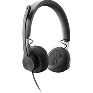 Logitech Zone 750 Wired On-Ear Headset with advanced noise-canceling microphone simple USB-C and included USB-A adapter for all - - 981-001103