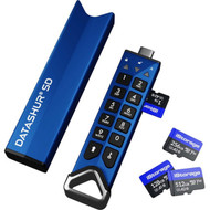 2 PACK iStorage datAshur SD Encrypted USB flash drive with removable iStorage microSD Cards Sold separately  password protected   IS-FL-DSD-256-DP