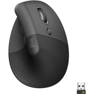 Logitech Lift Vertical Ergonomic Mouse Graphite - Optical - Wireless - Bluetooth - Graphite - USB - 4000 dpi - Scroll Wheel - 6 - 910-006466