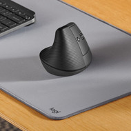 Logitech Lift Vertical Ergonomic Mouse Graphite - Optical - Wireless - Bluetooth - Graphite - USB - 4000 dpi - Scroll Wheel - 6 - 910-006466