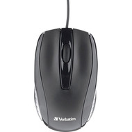 Verbatim Corded Optical Mouse - Black - Optical - Cable - Black - Scroll Wheel 70733
