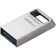 Kingston DataTraveler Micro USB Flash Drive - 256 GB - USB 32 Gen 1 Type A - 200 MBs Read Speed - Silver - 5 Year Warranty DTMC3G2256GB