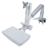 StarTechcom Sit-Stand Monitor Arm Keyboard Tray Desk Mount Sit-Stand Workstation up to 27 inch VESA Display Standing Desk - Desk - SIT-STAND-ARM-1MS