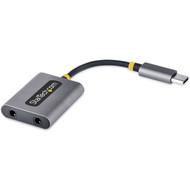 StarTechcom USB-C Headphone Splitter USB Type C Dual Headset Adapter wMic Input USB C to 35mm Audio AdapterEarphone DongleAux - USBC-AUDIO-SPLITTER