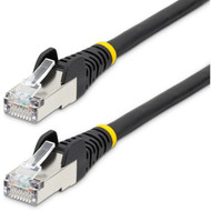 StarTechcom 15ft CAT6a Ethernet Cable Black Low Smoke Zero Halogen LSZH 10 GbE 100W PoE SFTP Snagless RJ-45 Network Patch Cord - NLBK-15F-CAT6A-PATCH