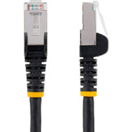 StarTechcom 15ft CAT6a Ethernet Cable Black Low Smoke Zero Halogen LSZH 10 GbE 100W PoE SFTP Snagless RJ-45 Network Patch Cord - NLBK-15F-CAT6A-PATCH