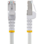 StarTechcom 2ft CAT6a Ethernet Cable White Low Smoke Zero Halogen LSZH 10 GbE 100W PoE SFTP Snagless RJ-45 Network Patch Cord - - NLWH-2F-CAT6A-PATCH