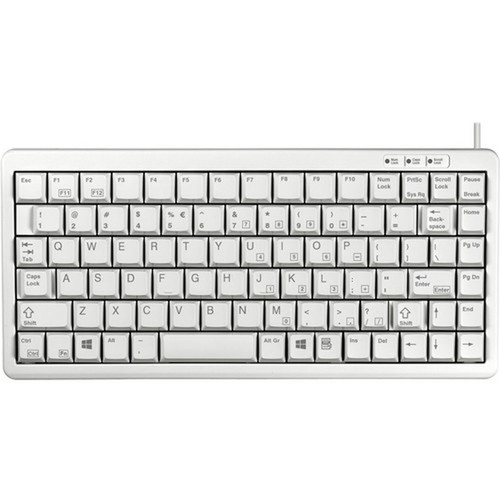 CHERRY Ultraslim G84-4100 POS Keyboard - 86 Keys - QWERTY Layout - PS/2, USB - Light Gray (G84-4100LCMUS-0)