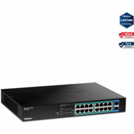 TRENDnet 18-Port Gigabit PoE Switch - 18 Ports - Gigabit Ethernet - 1000Base-T 1000Base-X - TAA Compliant - 2 Layer Supported - - 2 TPE-TG182