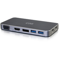 C2G USB C Dual Monitor Laptop Docking Station - HDMI DisplayPort VGA - Power Delivery up to 100W - for NotebookTabletSmartphone - 54439