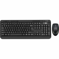 Adesso Antimicrobial Wireless Desktop Keyboard and Mouse - USB Membrane Wireless RF 240 GHz Keyboard - French - USB Wireless RF Mouse WKB-1320CB-FR