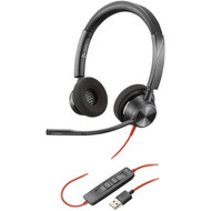 Poly Blackwire 3320-M Microsoft Teams Certified USB-A Headset - Wired - 20 Hz - 20 kHz - Binaural - Ear-cup - 72 ft Cable 76J17AA