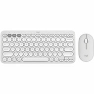 Logitech Pebble 2 Combo Wireless Keyboard and Mouse - USB Type A Wireless Bluetooth Keyboard - Tonal White - USB Type A Wireless Mouse 920-012198
