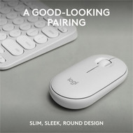 Logitech Pebble 2 Combo Wireless Keyboard and Mouse - USB Type A Wireless Bluetooth Keyboard - Tonal White - USB Type A Wireless Mouse 920-012198