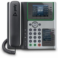 Poly Edge E450 IP Phone - Corded - CordedCordless - Wi-Fi Bluetooth - Desktop - Black - VoIP - IEEE 80211abgnac - 2 x Network - 82M90AA