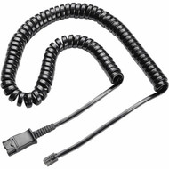 Poly M22 Replacement Coil Cord for Headset - 10 ft Quick DisconnectRJ-11 Phone Cable for Phone Headset - Black - 1 Each 85R38AA